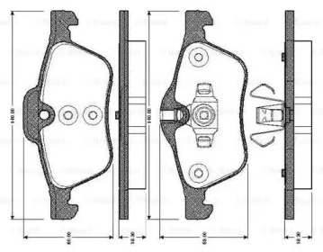 Дисковой тормозной механизм BOSCH для MINI MINI Кабриолет (R52) Cooper