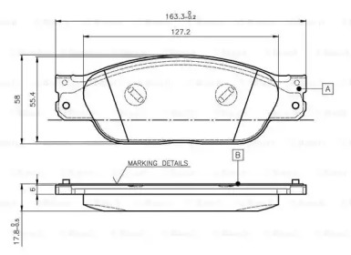 Тормозные колодки BOSCH для JAGUAR S-TYPE (X200) 2.5 V6