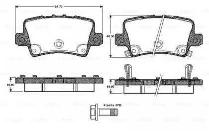 Тормозные колодки BOSCH для HONDA CIVIC VIII Hatchback (FN, FK) Type R (FN2)