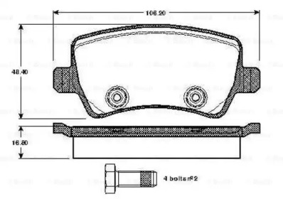 Дисковой тормозной механизм BOSCH для LAND ROVER RANGE ROVER EVOQUE Кабриолет (L538) 2.0 4x4