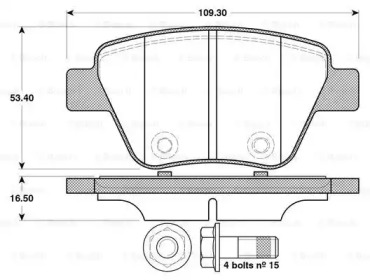 Тормозные колодки BOSCH для VW GOLF VI (5K1) 1.6