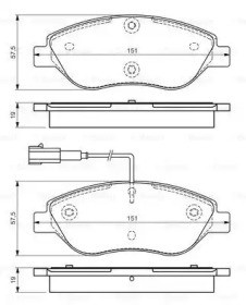 Тормозные колодки BOSCH для FIAT STILO Multi Wagon (192_) 1.9 JTD