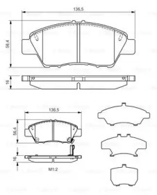 Тормозные колодки BOSCH для HONDA INSIGHT (ZE_) 1.3 Hybrid (ZE28, ZE2)