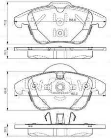 Дисковой тормозной механизм BOSCH для LAND ROVER RANGE ROVER EVOQUE Кабриолет (L538) 2.0 4x4