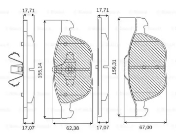 Тормозные колодки BOSCH для FORD FOCUS седан (DFW) 1.8 16V