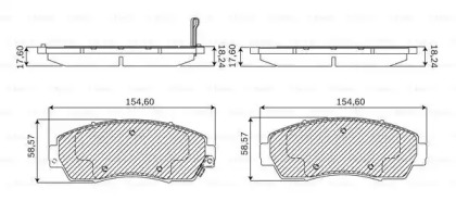 Дисковой тормозной механизм BOSCH для HONDA CR-V IV (RM_) 2.0 (RE5)