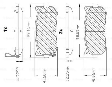 Дисковой тормозной механизм BOSCH для KIA SHUMA (FB) 1.8 i 16V