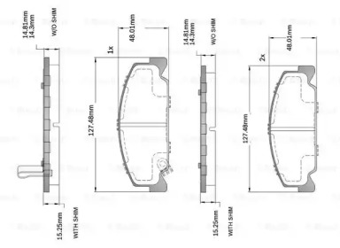 Дисковой тормозной механизм BOSCH для HONDA ACCORD II Hatchback (AC, AD) 1.8 EX (AD)