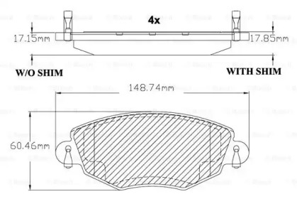 Дисковой тормозной механизм BOSCH для JAGUAR X-TYPE Estate (X400) 2.0 D