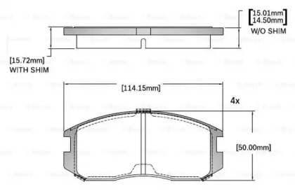 Тормозные колодки BOSCH для MITSUBISHI LANCER V (CB_A, CD_A, CE_A) 1.3 (CB1A)