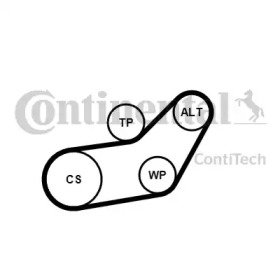 Поликлиновойремень / комплект CONTITECH для VW TRANSPORTER IV c бортовой платформой/ходовая часть (70XD) 1.9 TD
