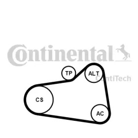 Комплект ручейковых ремней CONTITECH для PEUGEOT 207 CC (WD_) 1.6 16V Turbo