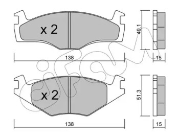 Тормозные колодки CIFAM для VW GOLF II (19E, 1G1) 1.8 i Cat Syncro