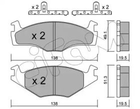 Тормозные колодки CIFAM для VW GOLF II (19E, 1G1) 1.8 i Cat Syncro