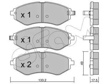 Тормозные колодки CIFAM для CHEVROLET AVEO Хэтчбек (T250, T255) 1.4