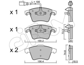 Дисковой тормозной механизм CIFAM для VW MULTIVAN V (7HM, 7HN, 7HF, 7EF, 7EM, 7EN) 1.9 TDI