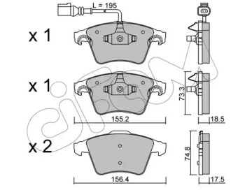 Дисковой тормозной механизм CIFAM для VW MULTIVAN V (7HM, 7HN, 7HF, 7EF, 7EM, 7EN) 2.5 TDI