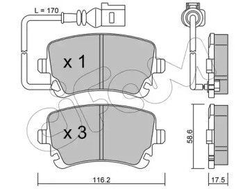 Дисковой тормозной механизм CIFAM для VW MULTIVAN V (7HM, 7HN, 7HF, 7EF, 7EM, 7EN) 1.9 TDI