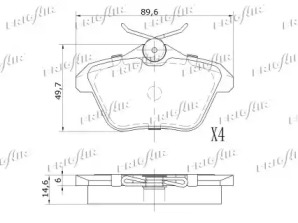 Тормозные колодки FRIGAIR для ALFA ROMEO 164 (164_) 3.0 24V Q4 (164.K1M, 164.K1C)