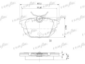 Тормозные колодки FRIGAIR для ALFA ROMEO 146 (930_) 1.9 JTD (930.B4B)