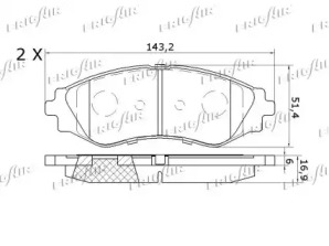 Тормозные колодки FRIGAIR для CHEVROLET NUBIRA седан 2.0 D