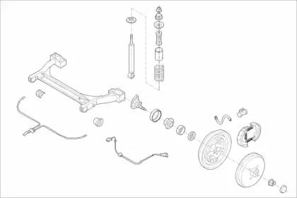 Подвеска оси / система подвески / колеса SACHS для VW POLO (6N1) 64 1.9 D