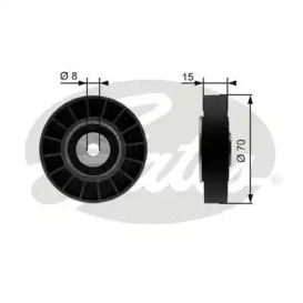 Паразитный / ведущий ролик GATES для RENAULT KANGOO (KC0/1_) 1.4 (KC0C, KC0H, KC0B, KC0M)
