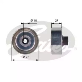Паразитный / ведущий ролик GATES для PEUGEOT 207 CC (WD_) 1.6 HDi