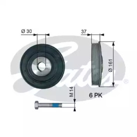 Ременный шкив GATES для PEUGEOT BOXER автобус (244, Z_) 2.2 HDi