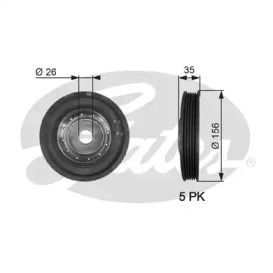 Ременный шкив GATES для NISSAN KUBISTAR (X76) 1.5 dCi