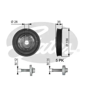 Ременный шкив GATES для NISSAN KUBISTAR (X76) 1.5 dCi