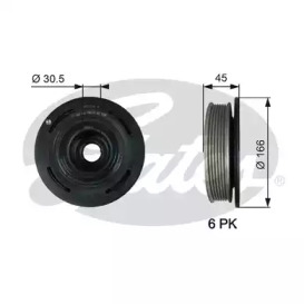 Ременный шкив GATES для NISSAN INTERSTAR Фургон (X70) dCi 100