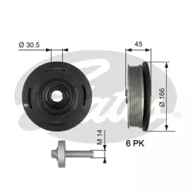 Ременный шкив GATES для NISSAN INTERSTAR Фургон (X70) dCi 100