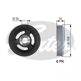 Ременный шкив GATES для VOLVO C30 1.6 D2