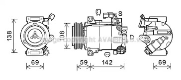 Кондиционер PRASCO для FORD TOURNEO COURIER Kombi 1.0 EcoBoost