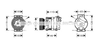Компрессор/детали PRASCO для ALFA ROMEO 146 (930_) 1.9 JTD (930.B4B)