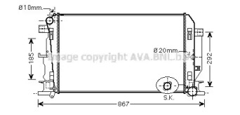 Водяной / масляный радиатор PRASCO для VW CRAFTER 30-50 c бортовой платформой/ходовая часть (2F_) 2.0 TDI