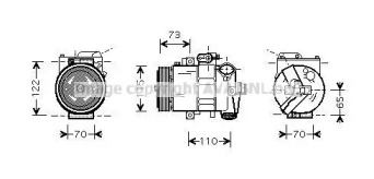 Кондиционер PRASCO для VW POLO (6R, 6C) 1.4 BiFuel