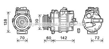 Кондиционер PRASCO для VW MULTIVAN V (7HM, 7HN, 7HF, 7EF, 7EM, 7EN) 2.0 TSI