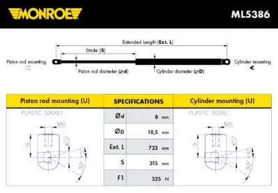 Кузов MONROE для AUDI A4 (8EC, B7) 2.0 TFSI