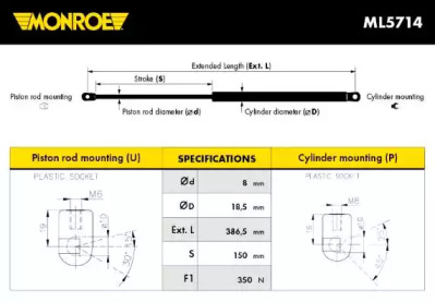 Детали крепления MONROE для CHEVROLET KALOS 1.2