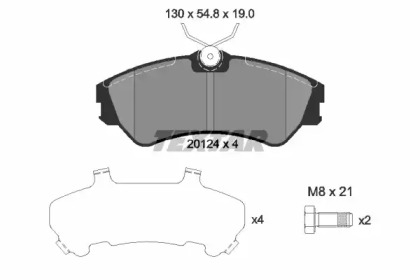 Дисковой тормозной механизм TEXTAR для VW TRANSPORTER IV c бортовой платформой/ходовая часть (70XD) 1.9 TD
