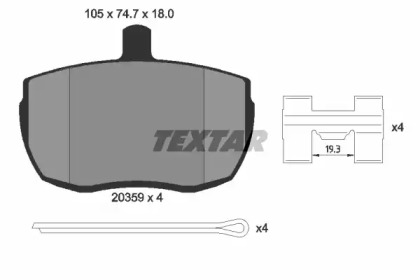 Дисковой тормозной механизм TEXTAR для FORD TRANSIT Фургон (V_ _) 2.4 D (VVS)