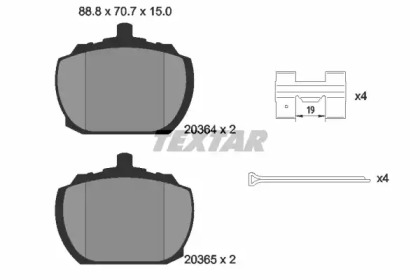 Дисковой тормозной механизм TEXTAR для FORD TRANSIT Фургон (V_ _) 2.4 D (VVS)