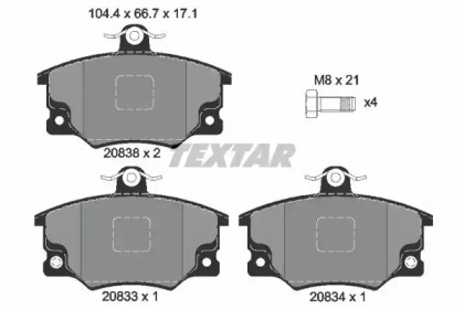 Тормозные колодки TEXTAR для ALFA ROMEO 146 (930_) 1.7 i.e. 16V (930.B1)