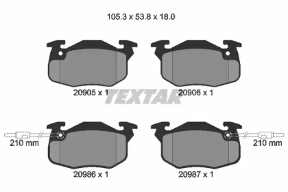 Комплект тормозов TEXTAR для PEUGEOT 205 I (741A/C) 1.7 Diesel