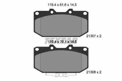 Запчасти для ТО TEXTAR для SUBARU IMPREZA седан (GD) 2.0 WRX Turbo AWD