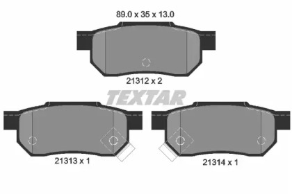 Тормозные колодки TEXTAR для HONDA PRELUDE III (BA) 2.0 i EX 16V (BA2)