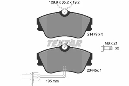 Дисковой тормозной механизм TEXTAR для VW TRANSPORTER IV c бортовой платформой/ходовая часть (70XD) 1.9 TD