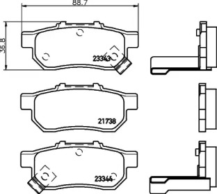 Тормозные колодки TEXTAR для HONDA JAZZ II (GD_, GE3, GE2) 1.3 (GD1)